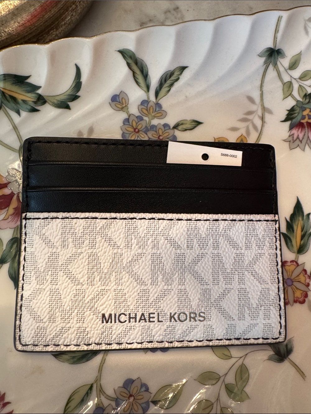 Michael Kors Black and White Signature Card Case